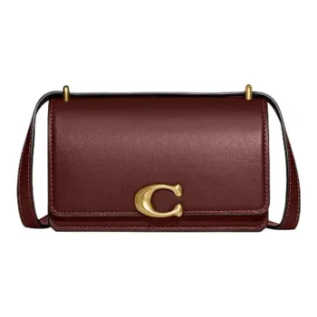 COACH Bandit Cow Leather Shoulder Bag Crossbody Bag Women's Wine Red