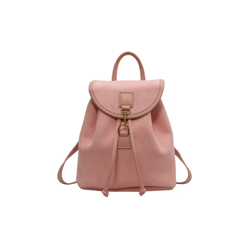 UNITE STAR Canvas Backpack Medium Size Khaki Black/Cherry Blossom Pink/White-8