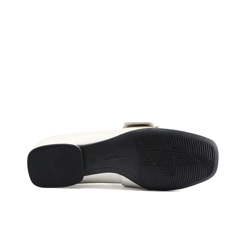 Satchi Loafers 1.5cm Women's Milk White-5