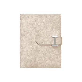 HERMES Bearn Epsom Leather Short Wallet Women's 10 Craie Milkshake White