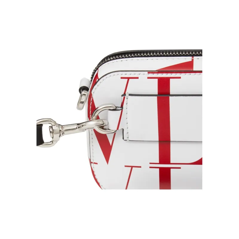 Valentino VLTNTIMES Cow Leather Shoulder Bag Crossbody Bag Small Size Men's White/Red-4