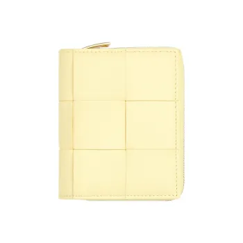 Bottega Veneta Lambskin Wallet Regular Women's Light Yellow