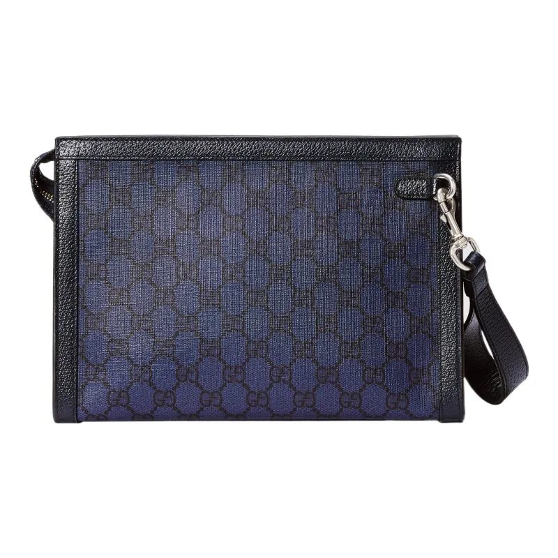 GUCCI Ophidia Canvas With Leather Canvas Bag Clutches Regular Men's Blue/Dark Blue-3