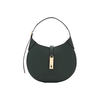 Polo Ralph Lauren Leather Handbag Shoulder Bag Small Size Women's Green
