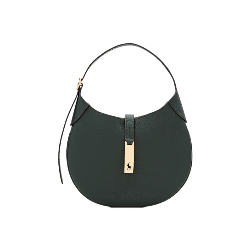 Polo Ralph Lauren Leather Handbag Shoulder Bag Small Size Women's Green-0