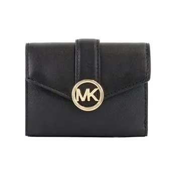 MICHAEL KORS Carmen Seamless Leather Messenger Bag, Shoulder Bag, Wallet Women's Black