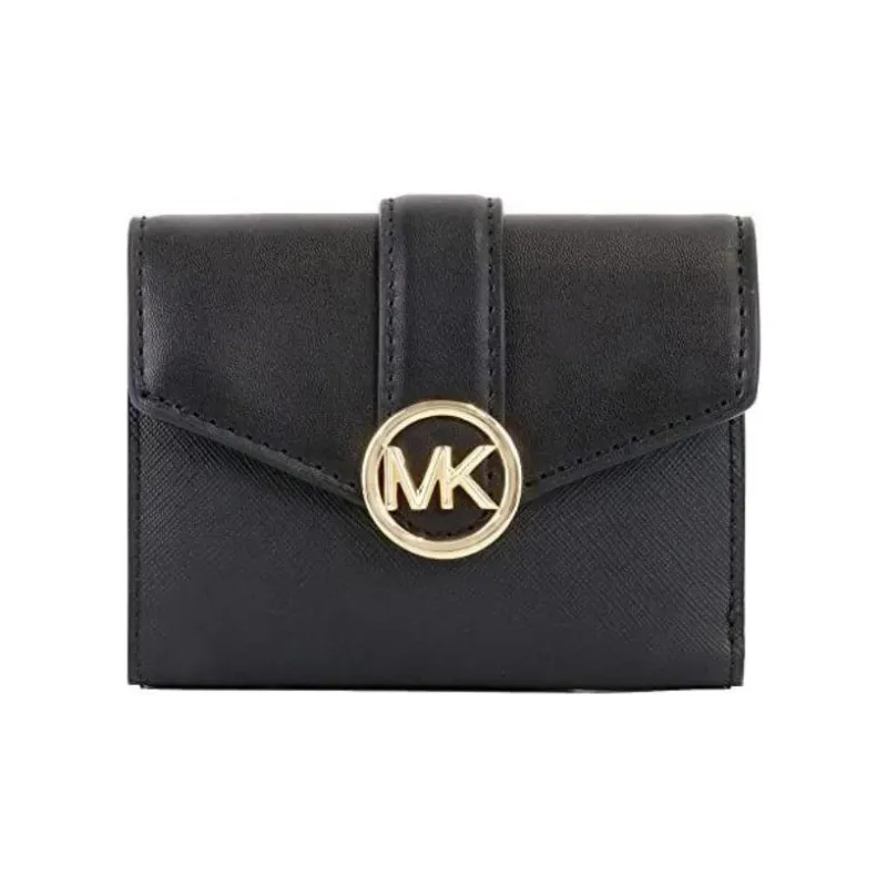 MICHAEL KORS Carmen Seamless Leather Messenger Bag, Shoulder Bag, Wallet Women's Black-0