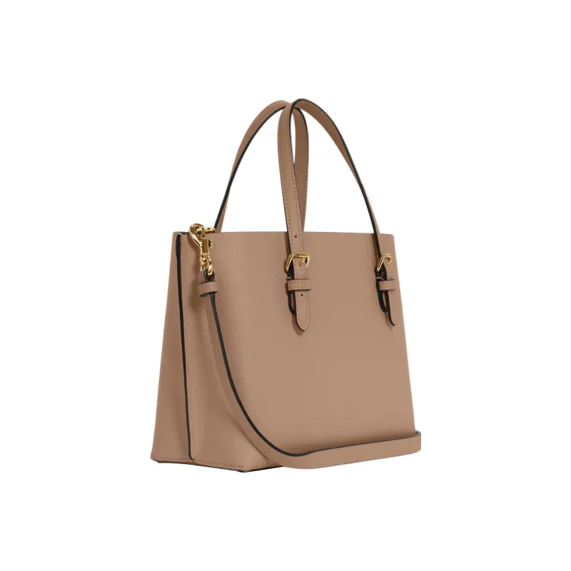 COACH Mollie Grain Leather Handbag, Shoulder Bag, Crossbody Bag Medium Size Women's Taupe-1