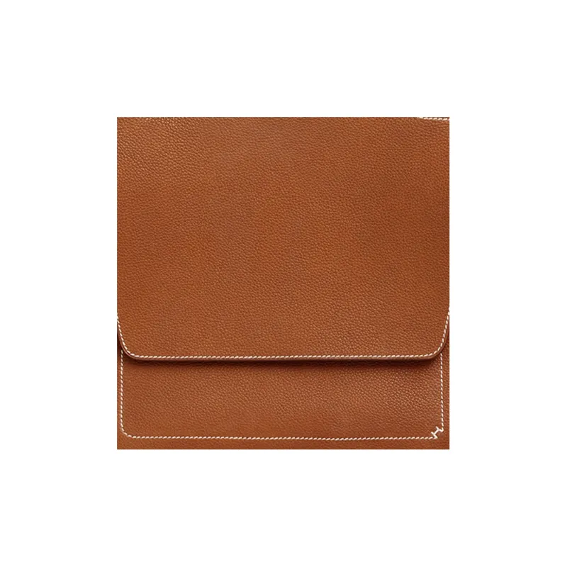HERMES Mali-Selle Barenia Faubourg Calfskin Courier Bag Shoulder Bag Crossbody Bag Regular Men's 34 Fauve Light Tawny-4