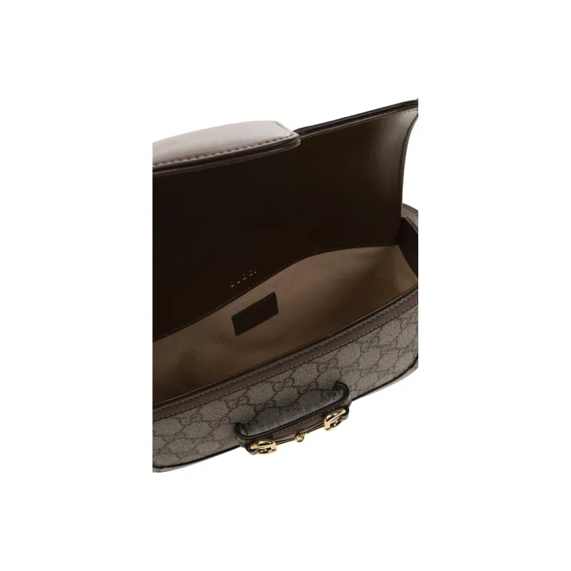 GUCCI Horsebit 1955 Canvas With Leather Binding Baguette Bag Shoulder Bag Shoulder Bags Handbags Women's Brown-4