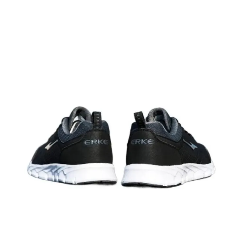 Erke Anti Slip Wear Resistant Low Top Casual Running Shoes Men's Black White-2