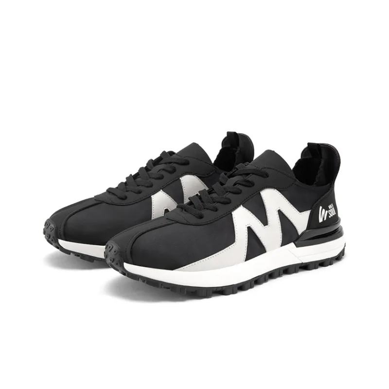 WALKSOUL Casual Shoes Men Low Top Black/Beige-6