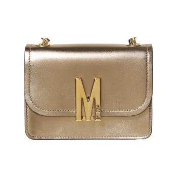 MOSCHINO Logo Plaque Metallic Shoulder Bag