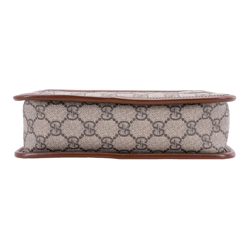 GUCCI Canvas With Leather Box Bag Shoulder Bag Crossbody Bag Mini Unisex Ebony/Brown-3