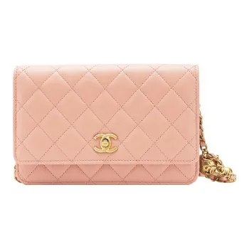 CHANEL WOC Smooth Lambskin Shoulder Bag, Crossbody Bag Mini Women's Pink