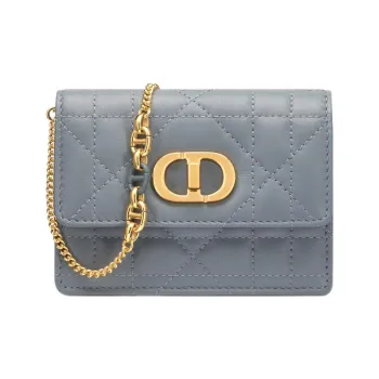 DIOR Caro Sheepskin Crossbody Bag Shoulder Bag Women's Powder Blue