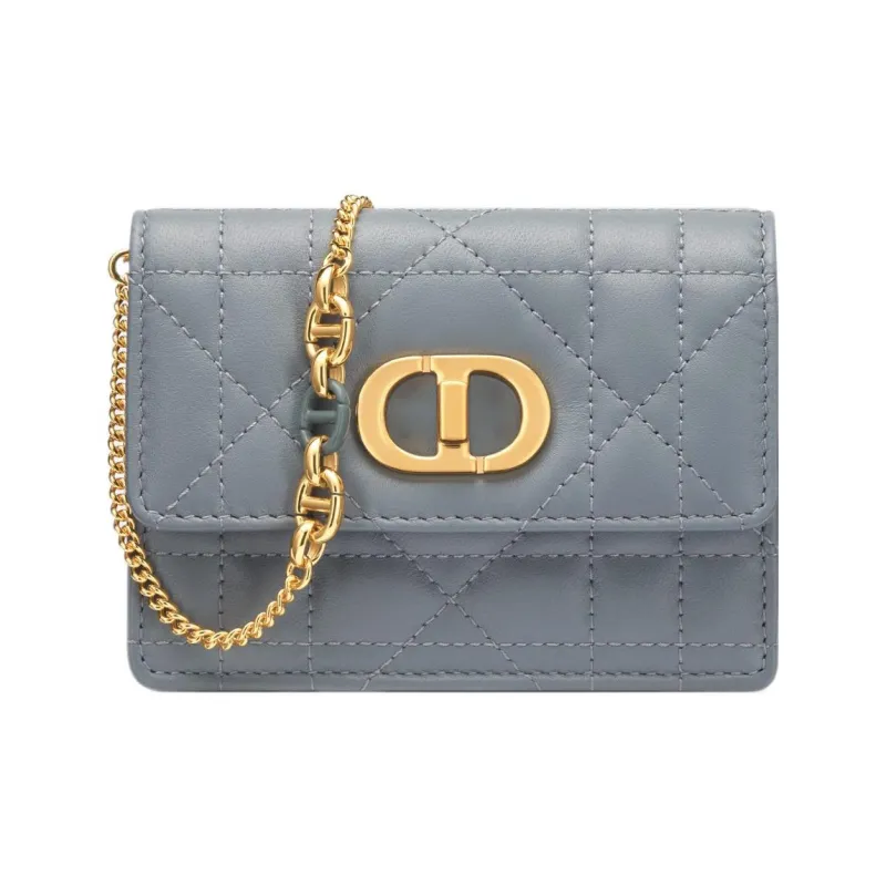 DIOR Caro Sheepskin Crossbody Bag Shoulder Bag Women's Powder Blue-0