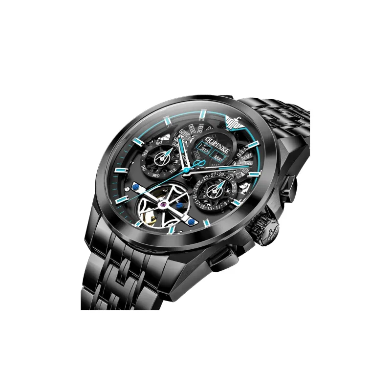 Oupinke Darth Vader Collection Mechanical Movement Stainless Steel Watchband Watch Men's Watches Black Dial-1