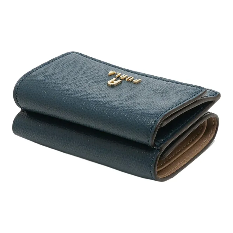 Furla Leather Wallet Mini Women's Blue-2