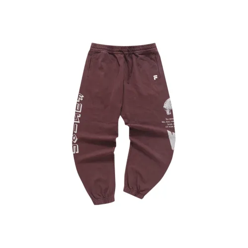 FILA FUSION X Knitted Sweatpants Men Red Maple Brown