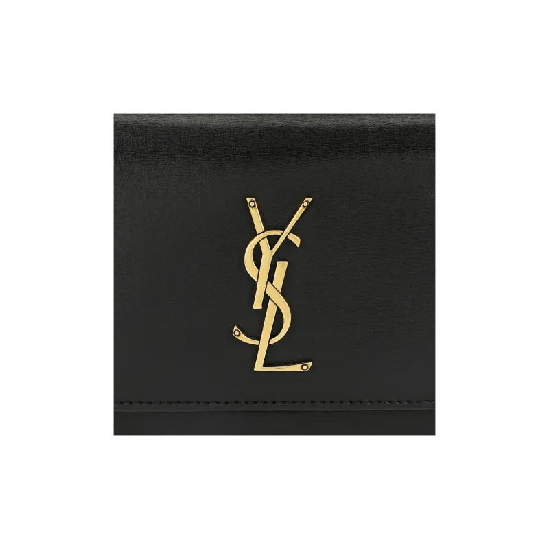 SAINT LAURENT Sunset Chain Wallet In Smooth Leather Noir-7