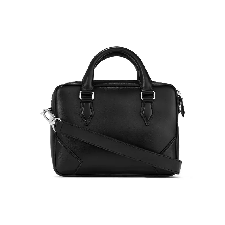 MONTBLANC Meisterstuck Cow Leather One Shoulder Crossbody Portable Briefcase Mini Men's Black-2
