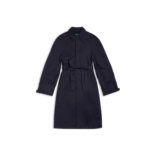 Balenciaga Trench Coats Men Dark Blue