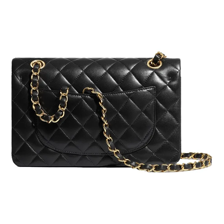 CHANEL Classic Flap CF Sheepskin Mouth Cover Bag, Crossbody Bags, Shoulder Bags Trumpets Women's Black-1