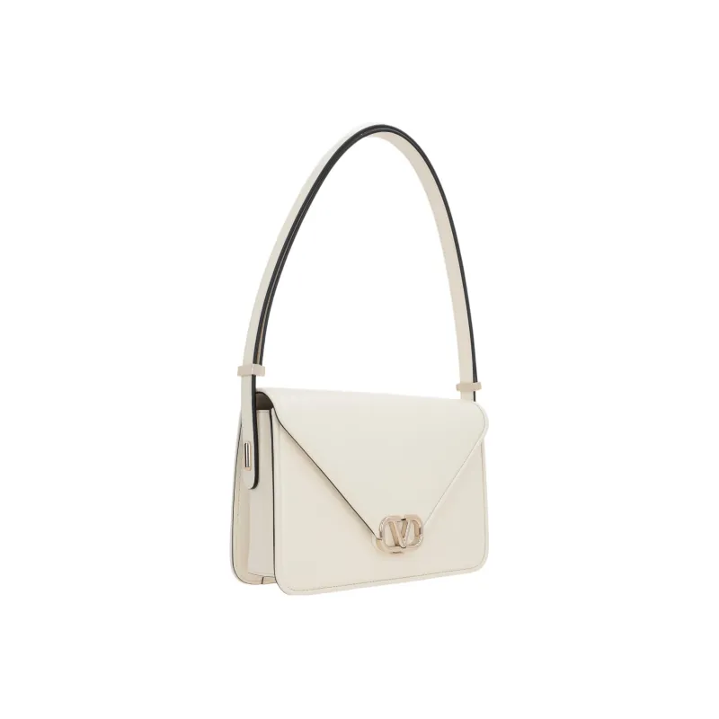 Valentino Cow Leather Shoulder Bag Women's White-1