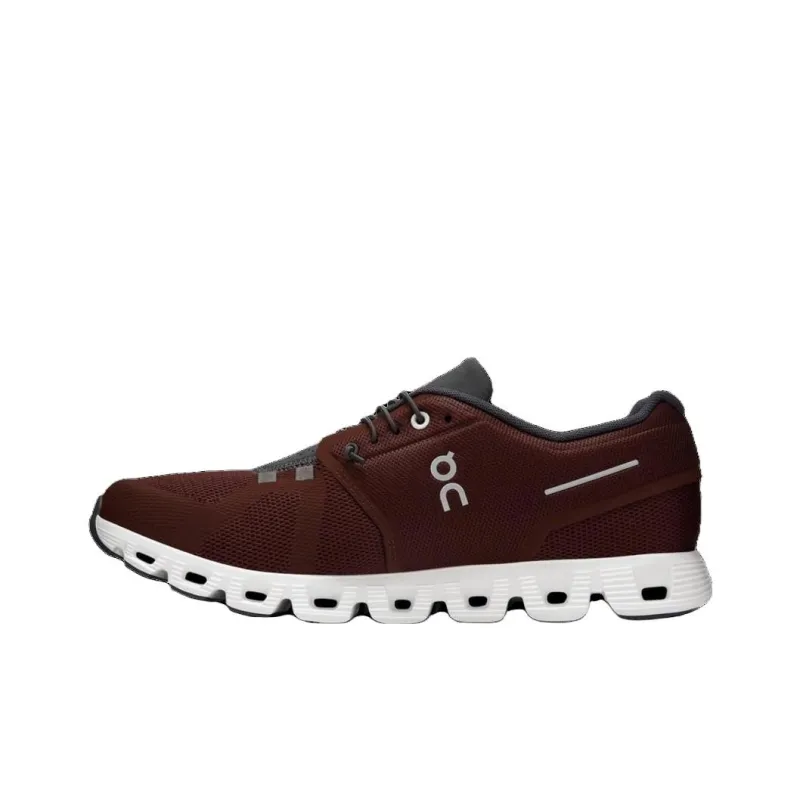On Cloud 5 Anti Slip Wear Resistant Low Top Running Shoes Men's Brown-0