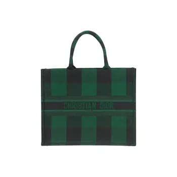 DIOR BookTote Canvas Canvas Bag Tote Bag Shopping Bag Handbag Women's Green/Black