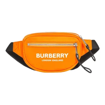 Burberry Cannon Bum Bag Logo Print Econyl Small Bright Orange