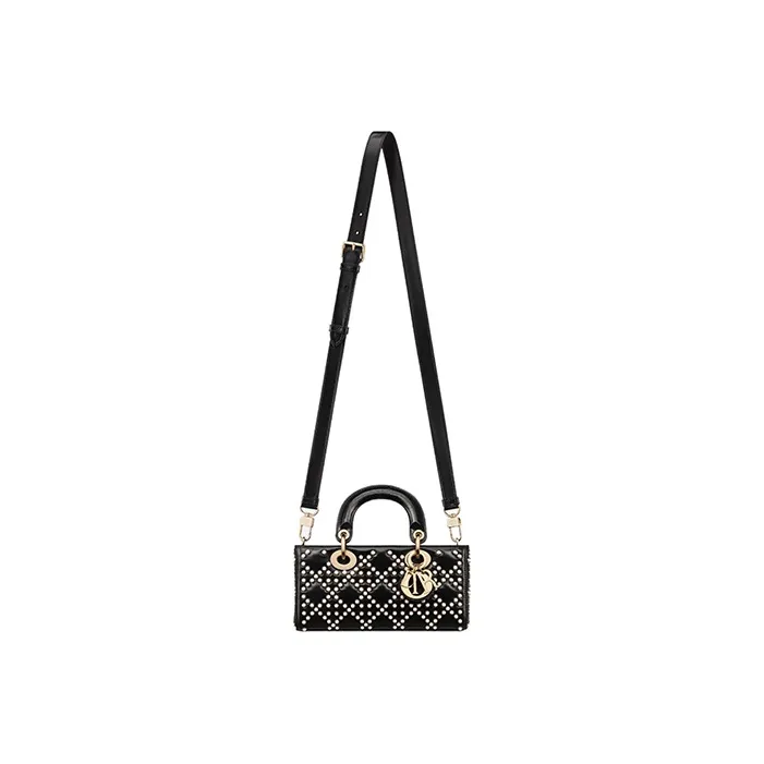 DIOR Lady D-JOY Lambskin Dior Bag Shoulder Bag Crossbody Bag Handbag Small Size Women's Black-2