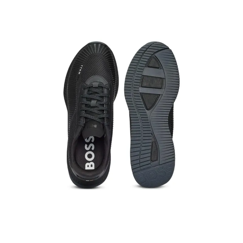 BOSS Logo-plaque Panelled Sneakers-4