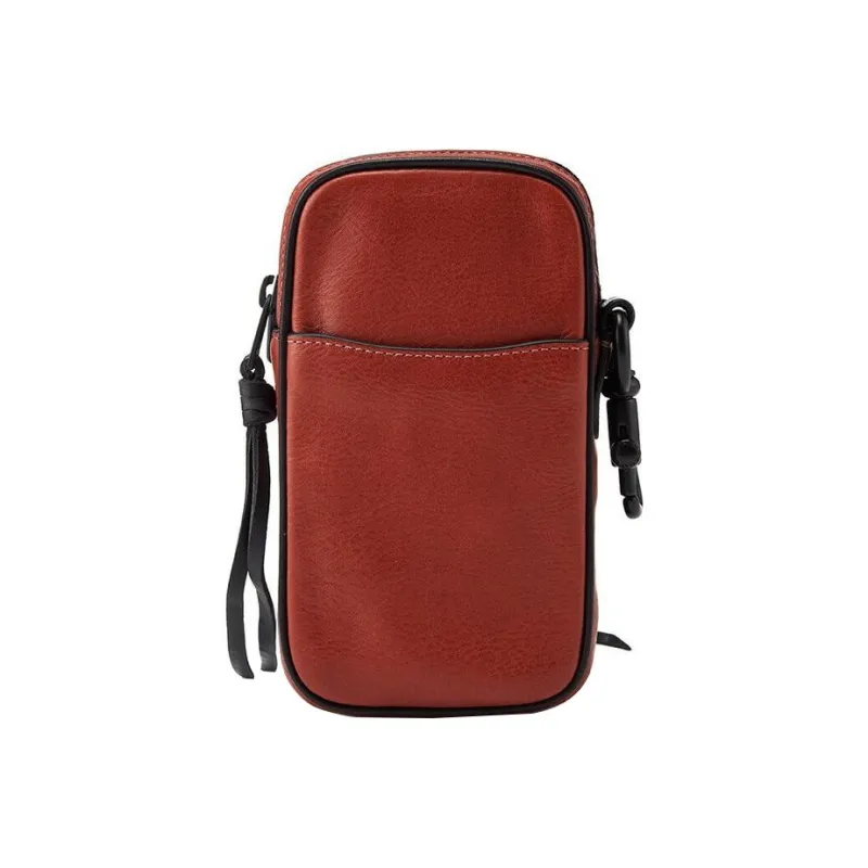 COACH N/S Leather Camera Bag Wallet Cell Phone Pouch Shoulder Bag Crossbody Bag Mini Men's Red-2