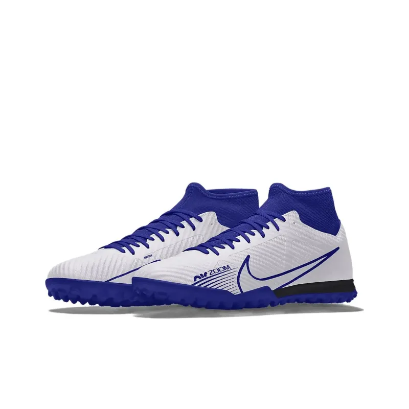 Nike Zoom Mercurial Superfly 9 Academy FG Cushioning Wear Resistant Soccer Shoes Unisex Blue White-2