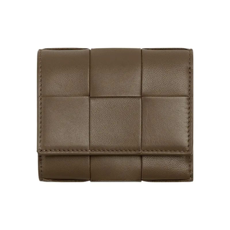 Bottega Veneta Sheepskin Wallet Small Size Women's Taupe-0