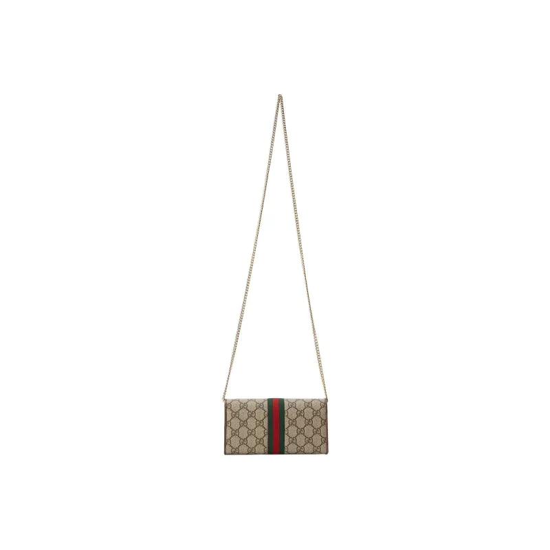 GUCCI Ophidia Canvas With Leather Handheld Shoulder Bag Crossbody Bag Wallet Women's Ebony/Brown-3