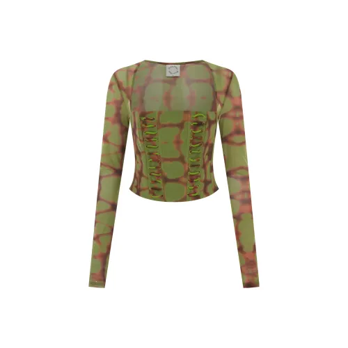 With Jean T-Shirts Women's Olive Green