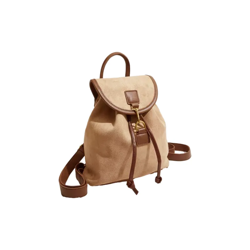 UNITE STAR Canvas Backpack Medium Size Khaki Black/Cherry Blossom Pink/White-1