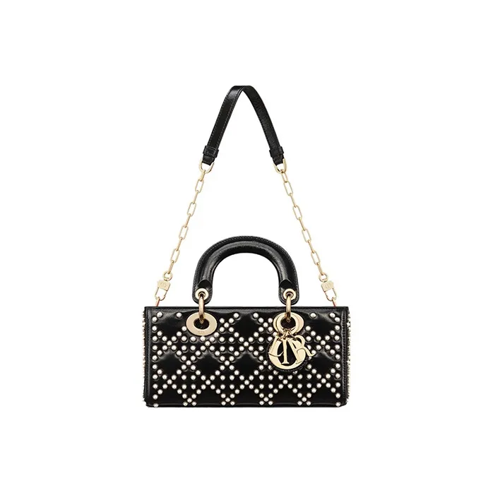 DIOR Lady D-JOY Lambskin Dior Bag Shoulder Bag Crossbody Bag Handbag Small Size Women's Black-1