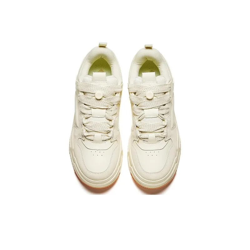 Anta Micro Sugar Puffy Shoes Anti Slip Wear Resistant Low Top Skateboard Shoes Men's White-2