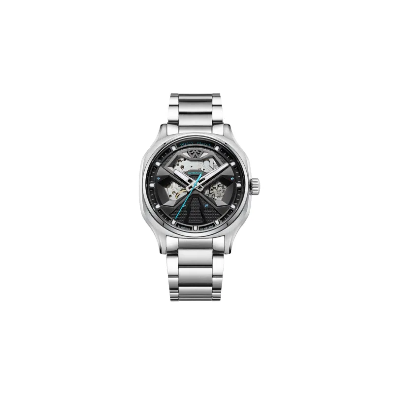Welly Merck Automatic Mechanical Movement Stainless Steel Strap Watch Men's Watches Cut-Out Dial-8