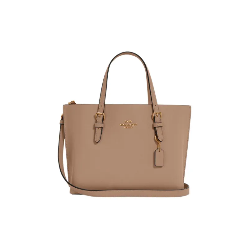 COACH Mollie Grain Leather Handbag, Shoulder Bag, Crossbody Bag Medium Size Women's Taupe-0