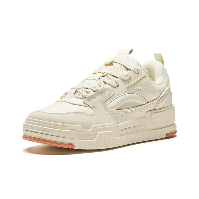 Anta Micro Sugar Puffy Shoes Anti Slip Wear Resistant Low Top Skateboard Shoes Men's White-1