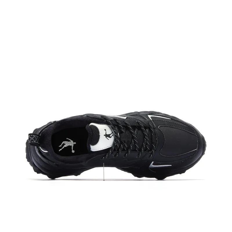 QIAODAN Cushioning Lightweight Thermal Low Top Running Shoes Women's Black Silver-3