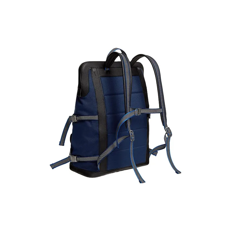 HERMES Off Piste Canvas With Regate Taurillon Leather Ski Bag Backpack Regular Unisex Blue Black-2