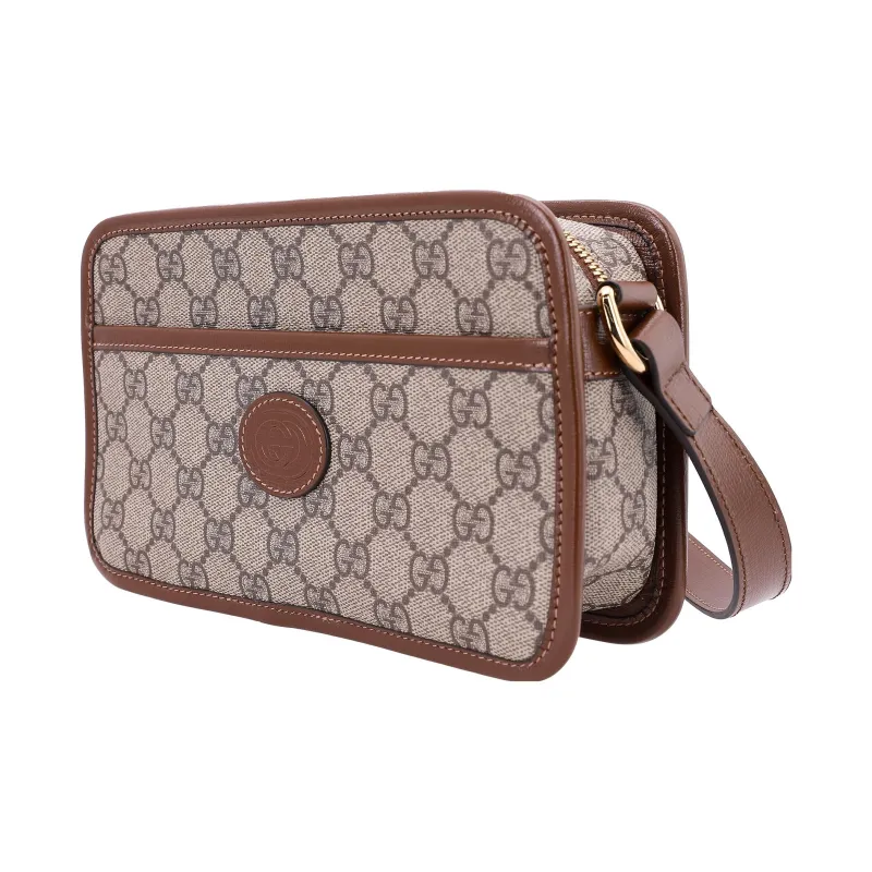 GUCCI Canvas With Leather Box Bag Shoulder Bag Crossbody Bag Mini Unisex Ebony/Brown-1