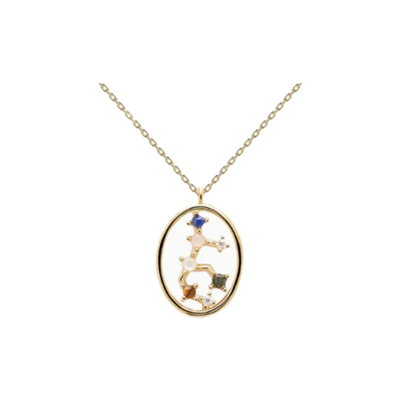 PDPAOLA Rose Quartz Labradorite Necklaces Women's Gold-0