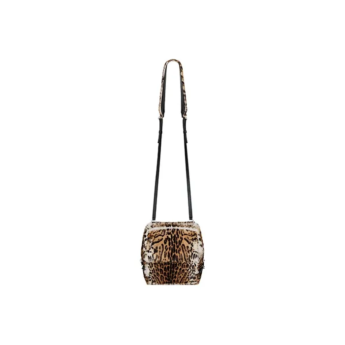 GIVENCHY Pandora Goatskin Combined With Calfskin Shoulder Bag Crossbody Bag Small Size Men's Black/Natural-2
